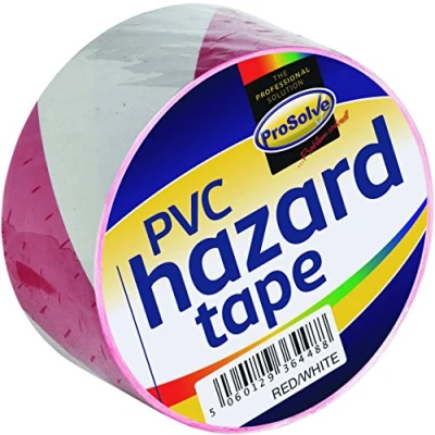 Image of Prosolve SAFTRW2 PVC Self Adhesive Hazard, Tape 2&quot;, Red/White