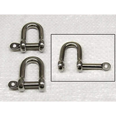 Image of D Shackles with Captive Pin 4MM X2 (316 Stainless Steel Marine Rigging Dee)