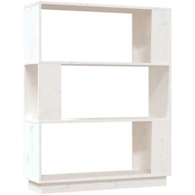 Image of vidaXL Book Cabinet/Room Divider White 80x25x101 cm Solid Wood Pine