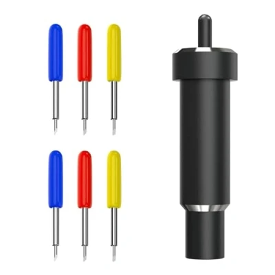 Image of NIYATA 6Pcs Deep Cut Blade for Foam, Point Cricut,Sharp Blade,with 1 Housing Black,Chipboard,Leather,for Cricut Maker Explore,Explore Air and 2,304560