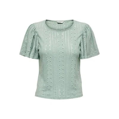 Image of ONLY Women&#039;s Onlriverside S/S Flaired Top JRS T Shirt, Green, M