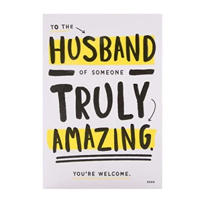 Image of Hallmark Birthday Card for Husband Funny Contemporary Text Based Design