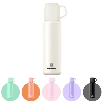Image of Thermal Flask with Cup 648ml/22oz for Hot Drink, Vacuum Insulated Flask, Cold Water Bottle Thermo Coffee Flasks(White,Single)