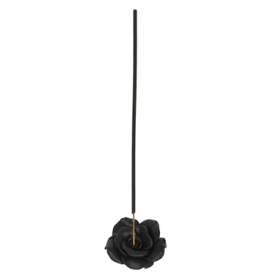 Image of Black Rose Incense Holder Gothic Stand for Ritual Space Decor, Elegant Victorian Vampire Range Stylish Resin Stick