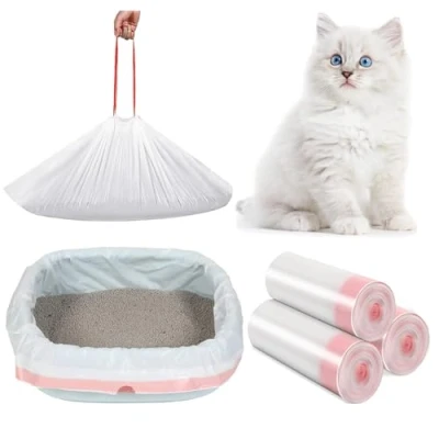 Image of XXXL 30Pack Cat Litter tray Liners,Litter liners with Drawstrings,Cat Liners,Cat Bags,Cat Bags Scratch,Resistant for Extra Large Box 1150 * 450MM