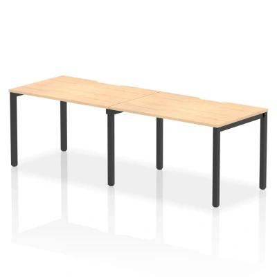 Image of Evolve Plus 1200mm Single Row 2 Person Bench Desk Maple/Black