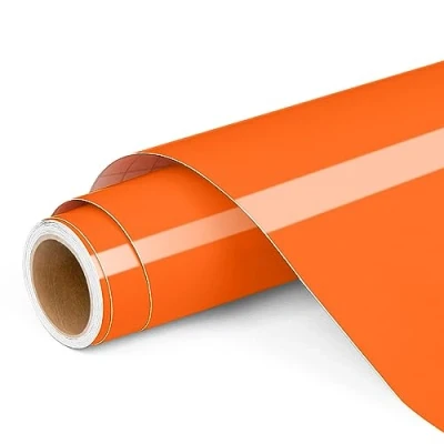Image of Permanent Vinyl for Cricut, 12&quot;x4ft Orange Self Adhesive Roll Cricut and Silhouette Cameo, Party Decoration, Window Stickers, Home Decor