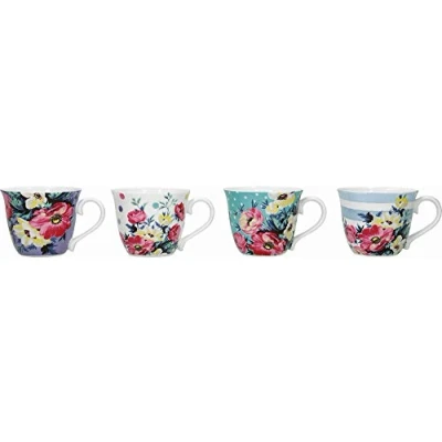 Image of Mikasa Clovelly Espresso Cup Set in Gift Box, Porcelain, Multi Colour, 80 ml, 4 Pieces