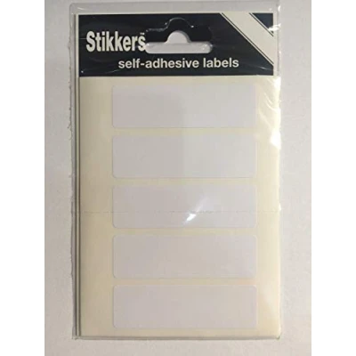 Image of White Self Adhesive Sticky Labels (19mm x 63mm 35 Stickers)