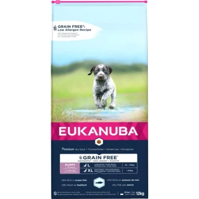 Image of Eukanuba Grain Free Complete Dry Dog Food for Puppy Large and Giant Breeds with Ocean Fish 12 kg