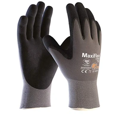 Image of 10 Pair MaxiFlex Ultimate nitrile foam palm coated work gloves, Size:M