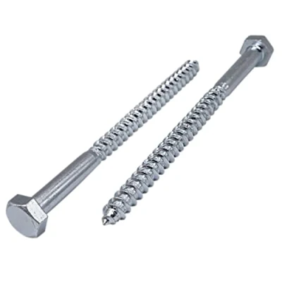 Image of (Pack of 20 pcs) DIN 571 Zinc Plated Steel Hexagon Wood Screws M8 x 140 mm, Hex Screw, Lag Bolts, Head, Coach (20, mm)