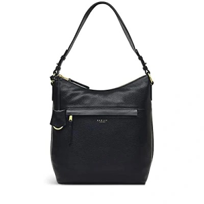Image of RADLEY Medium Leather Zip Top Shoulder Tote Bag Postman Mews in Black