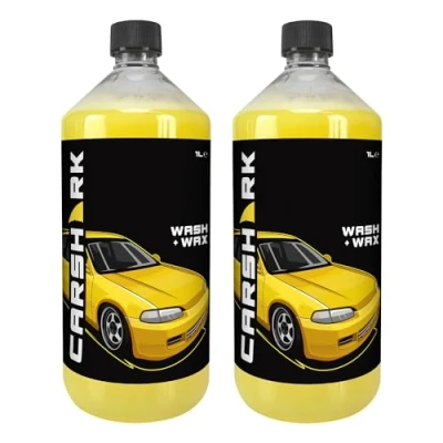 Image of CARSHARK Wash and Wax Car Shampoo 2 x 1 Litre, Cleans Dirt Grime, Leaves Protective Shine