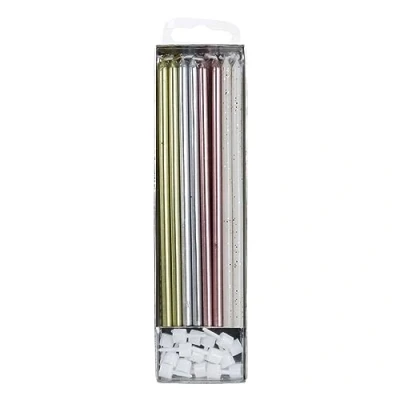 Image of PME CA099 Extra Tall Candles 7in 16pk Assorted, Wax, Multicolor