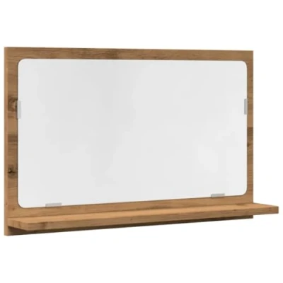 Image of vidaXL artisan oak bathroom mirror cabinet engineered wood storage cupboard with wall mounted design