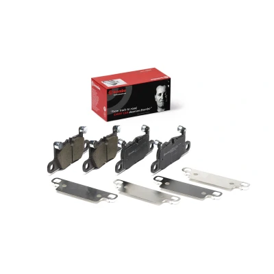 Image of 99135294803, 9Y0698451AB, 9Y0698451E Brake pad set BREMBO P 65 044 prepared for wear indicator with counterweights, without accessories