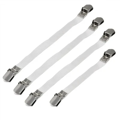 Image of Ironing Board Cover Clips x 4 Elastic Fasteners Braces to Keep Flat &amp; Secure By TRIXES