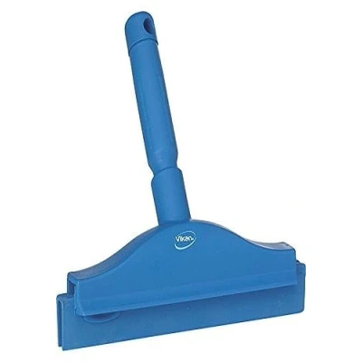 Image of Vikan 77113 Squeegee,Ultra Hygiene,Dbl Blade,Hand,10&quot;,Blue