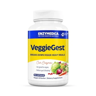 Image of ENZYMEDICA VeggieGest (90 Capsules) Food Intolerance Digestive Enzymes Supplement Blend for Vegan, Vegetarian and Plant Based Diets, Nutrient Supplements, Gut Health