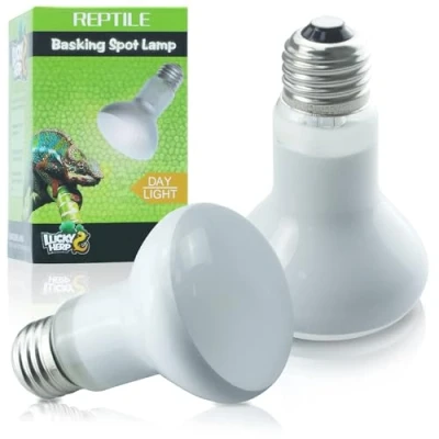 Image of LUCKY HERP 2 Pack 50W Reptile Heat Bulb, Basking Spot Lamp for Reptiles, Amphibian, Chicks, Dog Heating Use