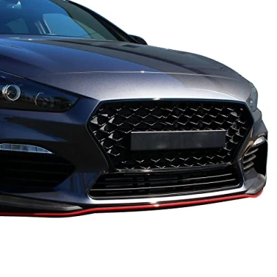Image of Finest Folia Film Set Radiator Grille Vehicle Decor Front Perfect Fit Self Adhesive Car Accessory Sticker D016 (3M 2080 Black Gloss)