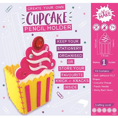 Image of Express Yourself MIP Get Set Make Create Your Own Felt Cupcake Pencil Holder Kids Craft Kit for GSET022