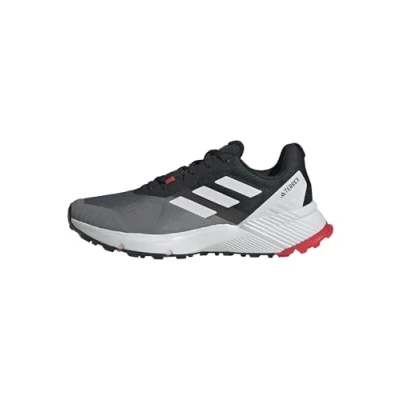 Image of adidas Men&#039;s Terrex Soulstride Trail Running Shoes Shoes, Grey Four Dash Pure Ruby, 10.5 UK