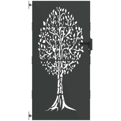 Image of vidaXL Garden Gate Other Black 100 x 175 cm Powder coated steel