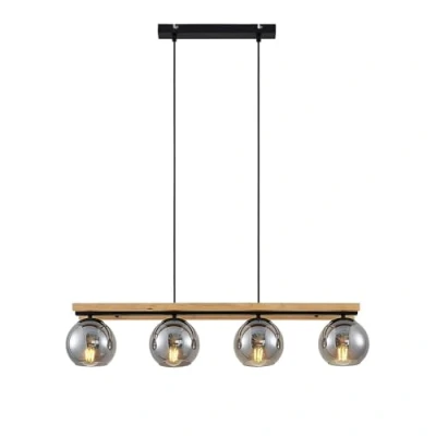 Image of Ceiling Light &#039;Enrique&#039; dimmable (Modern) in Brown Made of Glass for e.g. Living Room &amp; Dining (4 Sources, E27) from Lindby Pendant Lighting, lamp, Hanging lamp