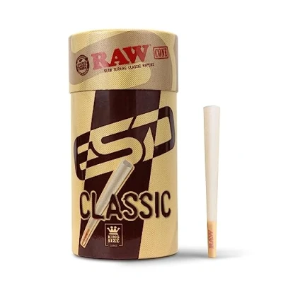 Image of RAW Cones Classic King Size 100 Pack Natural Pre Rolled Rolling Paper with Tips &amp; Packing Sticks Included
