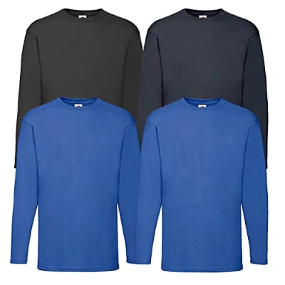 Image of Fruit of the Loom Men&#039;s Valueweight Long Sleeve Sports Top, L