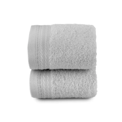 Image of RIZO Top Towel Set of 2 Bidet Towels Bath Small 100% Combed Cotton 600 g/m2 Measure 30 x 50 cm Silver Grey