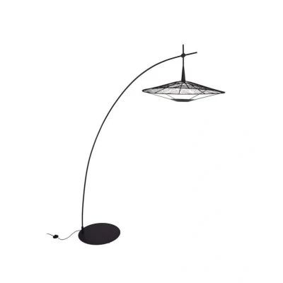 Image of Forestier Carpa floor lamp, black, height 200 cm