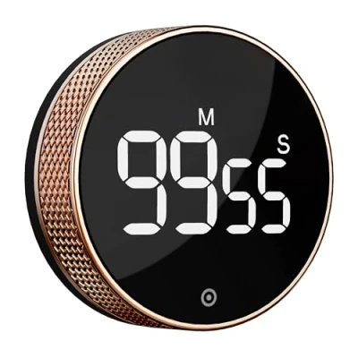 Image of BlueSnail Kitchen Timer, Productivity Timer with LED Digital Display, Smart for Home Classroom Gym Office, Volume and Brightness Adjustable Efficana (Rose Gold)
