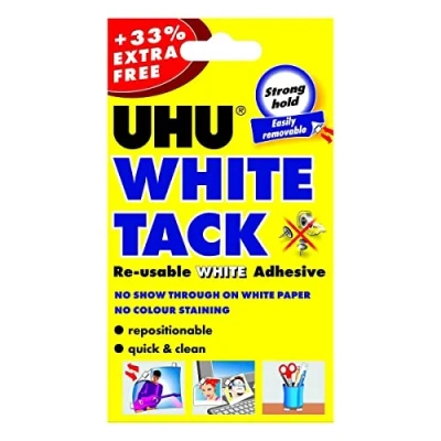 Image of Citystores® White Tack Sticky Adhesive Putty for Office &amp; Home Use Reusable Non Staining