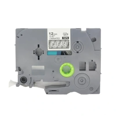Image of BROVACS 1 Pack White on Clear Laminated Label Tape Compatible for Brother P Touch Printer TZ 135 TZe 12mm 1/2&quot; OPA4135