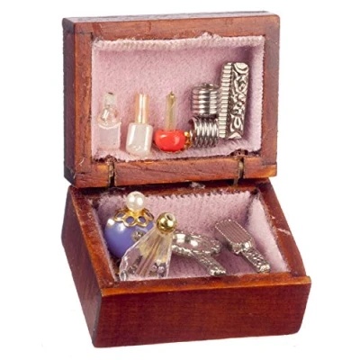 Image of Melody Jane Dolls House Cosmetics Makeup Hair Care Box Bedroom Dressing Table Accessory