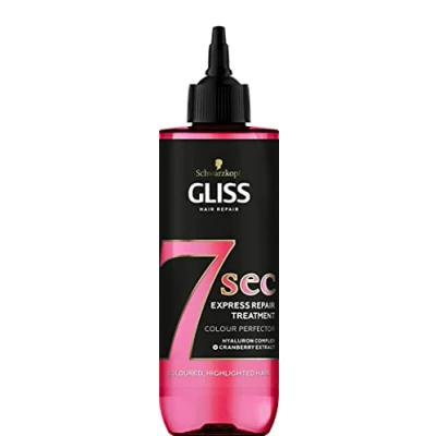 Image of Schwarzkopf Gliss 7 Seconds Express Hair Repair Treatment, Colour Perfector, Instant Mask for Coloured and Highlighted hair, 200 ml (Pack of 1)