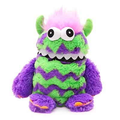 Image of Toyland® 9&quot; (23cm) Purple &amp; Green Colour Worry Monster Plush Soft Toy Loves Eating Your Worries