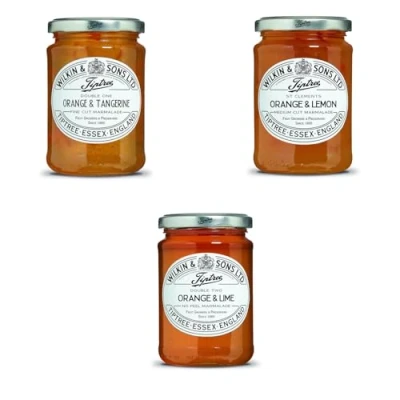 Image of Tiptree Marmalade Bundle Orange &amp; Tangerine 340g Lime St Clements 1 jar of each flavour