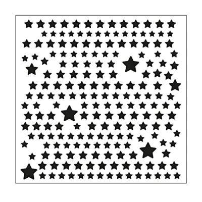 Image of Vaessen Creative Craft Stencil, Stars, for Adding Colourful Patterns and Texture to Papercraft Projects, White, 15 x cm