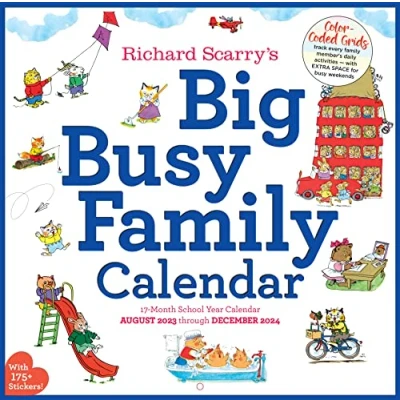 Image of Richard Scarry Big Busy Family 2024 Wall Calendar: Track Every Member&#039;s Daily Activities