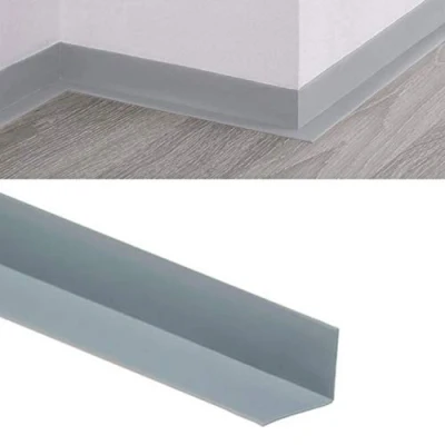 Image of Flexible Skirting Board Self Adhesive Trim PVC Angle Grey 5m Long