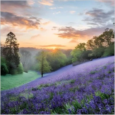Image of Birthday/Blank Greeting Card for Him/Her Male/Female Bluebells in West Dorset BBC Countryfile Range General Suitable Any Occasion Made the UK Eco Friendly