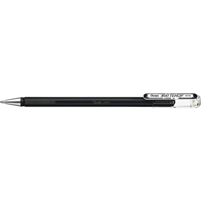 Image of Pentel K110 VAX Mattehop Gel Rollerball Pen with High Coverage Ink in Matt Finish Model Cap Black