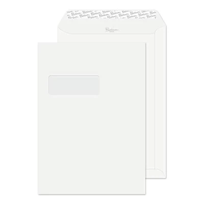 Image of Blake Business C4 324 x 229 mm 120 gsm Pocket Peel &amp; Seal Window Envelopes (35892) High White Wove Pack of 250