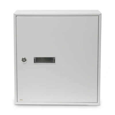 Image of Amig Steel Letter Collector Indoor Use with Back Opening Lockable Tailgate for Privacy Easy Installation White Measures 40x36x10 cm Slot: 5 x 31,5