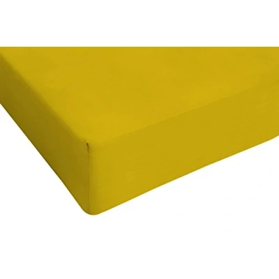 Image of Sogni e Capricci Max Color Fitted Sheet with 25cm Corner, Mustard, double