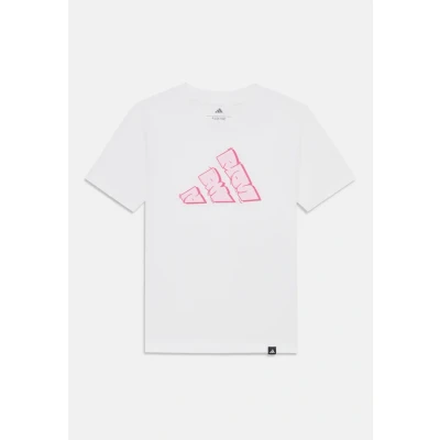 Image of adidas Performance Graffiti Junior Unisex Print Tshirt for kids, Size: 13 14y, White